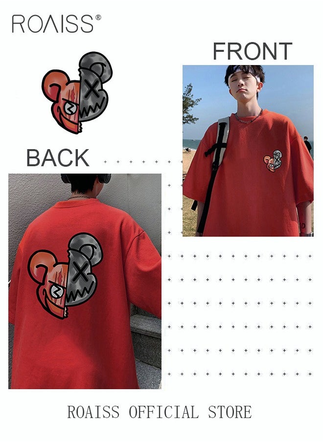 Man's T-shirt Loose Version Pure cotton Causal and Trendy Versatile Pattern Printing Short Sleeves