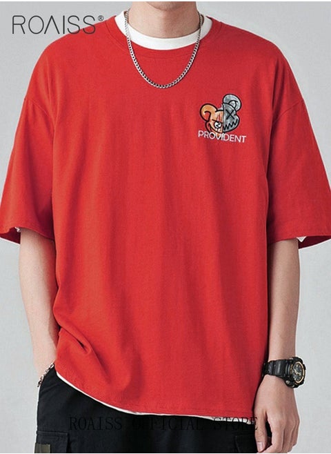 Man's T-shirt Loose Version Pure cotton Causal and Trendy Versatile Pattern Printing Short Sleeves