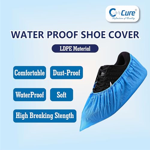 C-Cure® Disposable Shoe Cover for Rain | Waterproof Shoes Cover for Rain | Shoe Cover | Rain Shoe Cover | Rain Cover for Shoes | Shoe Rain Cover Waterproof | (Pack of 100, Blue) - Image 4