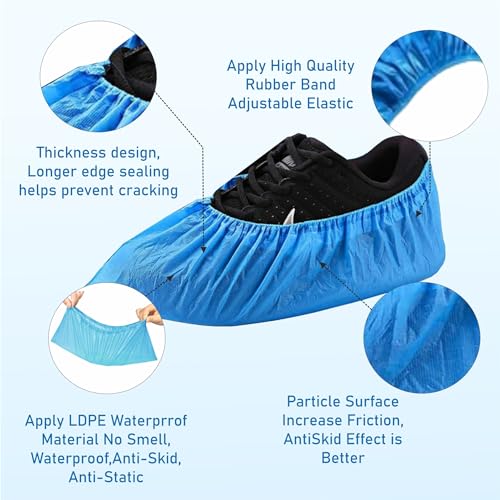C-Cure® Disposable Shoe Cover for Rain | Waterproof Shoes Cover for Rain | Shoe Cover | Rain Shoe Cover | Rain Cover for Shoes | Shoe Rain Cover Waterproof | (Pack of 100, Blue) - Image 2