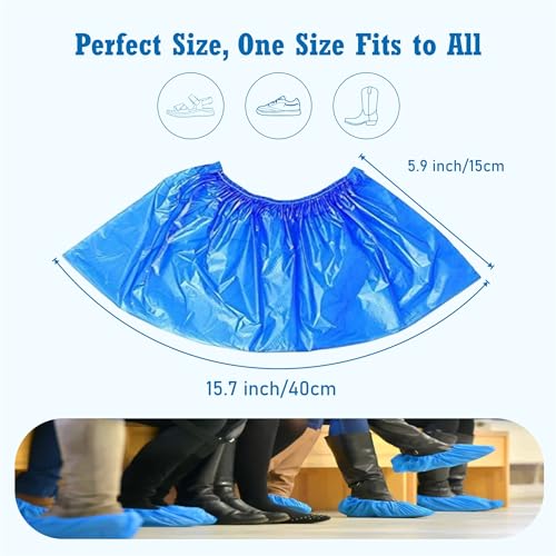 C-Cure® Disposable Shoe Cover for Rain | Waterproof Shoes Cover for Rain | Shoe Cover | Rain Shoe Cover | Rain Cover for Shoes | Shoe Rain Cover Waterproof | (Pack of 100, Blue) - Image 3