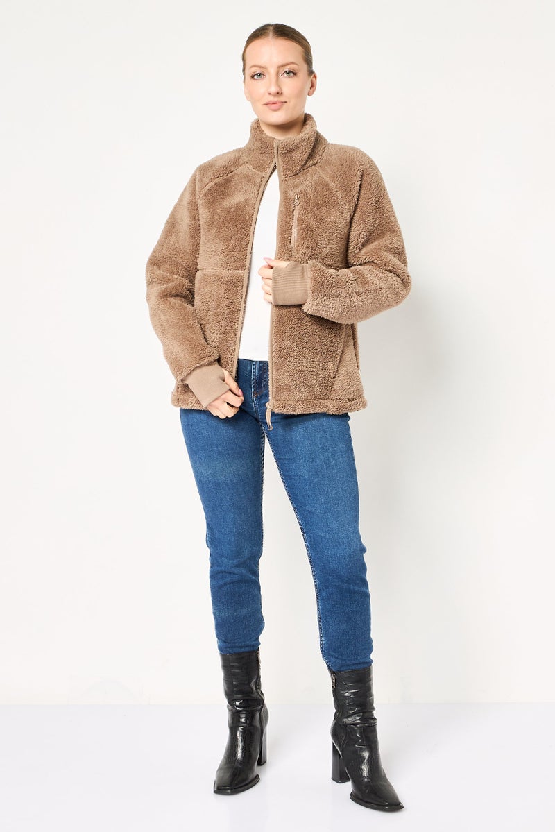 Bearpaw جاكيت شيربا ذو ملمس للنساء، توب - Image 2