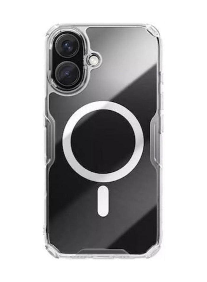 نيلكين جراب Nillkin Nature TPU Pro Magnetic Series القوي المقاوم للصدمات مع ظهر صلب TPU ممتص للصدمات وحافة مرتفعة لحماية الكاميرا، مناسب لهاتف Apple iPhone 16 Plus - شفاف - Image 1
