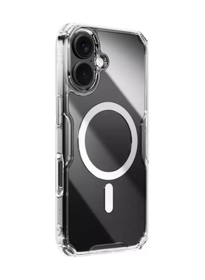 نيلكين جراب Nillkin Nature TPU Pro Magnetic Series القوي المقاوم للصدمات مع ظهر صلب TPU ممتص للصدمات وحافة مرتفعة لحماية الكاميرا، مناسب لهاتف Apple iPhone 16 Plus - شفاف - Image 2