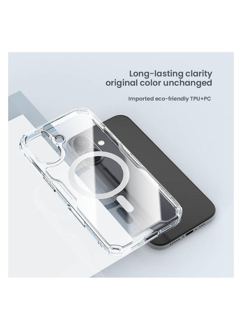 نيلكين جراب Nillkin Nature TPU Pro Magnetic Series القوي المقاوم للصدمات مع ظهر صلب TPU ممتص للصدمات وحافة مرتفعة لحماية الكاميرا، مناسب لهاتف Apple iPhone 16 Plus - شفاف - Image 4