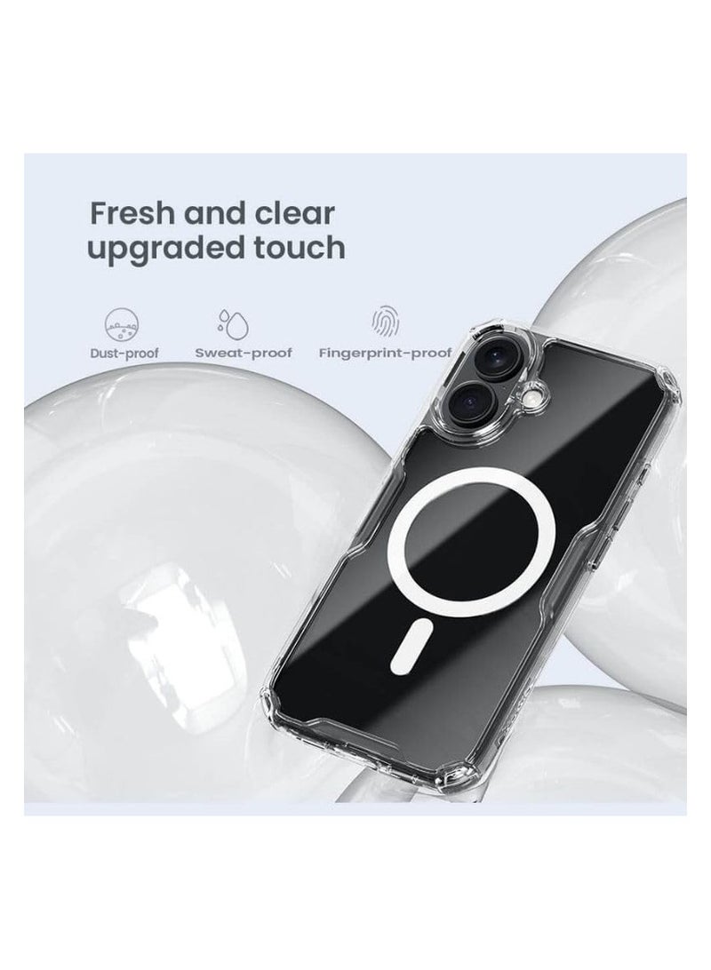 نيلكين جراب Nillkin Nature TPU Pro Magnetic Series القوي المقاوم للصدمات مع ظهر صلب TPU ممتص للصدمات وحافة مرتفعة لحماية الكاميرا، مناسب لهاتف Apple iPhone 16 Plus - شفاف - Image 5