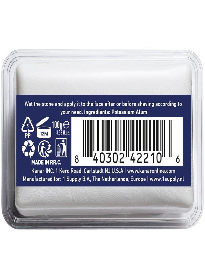 the shave factory American Razor Blades Alum Block Aftershave Solution for Shaving Razor Burn Relief in Plastic Case 3.53 oz. 100gr. - Image 2