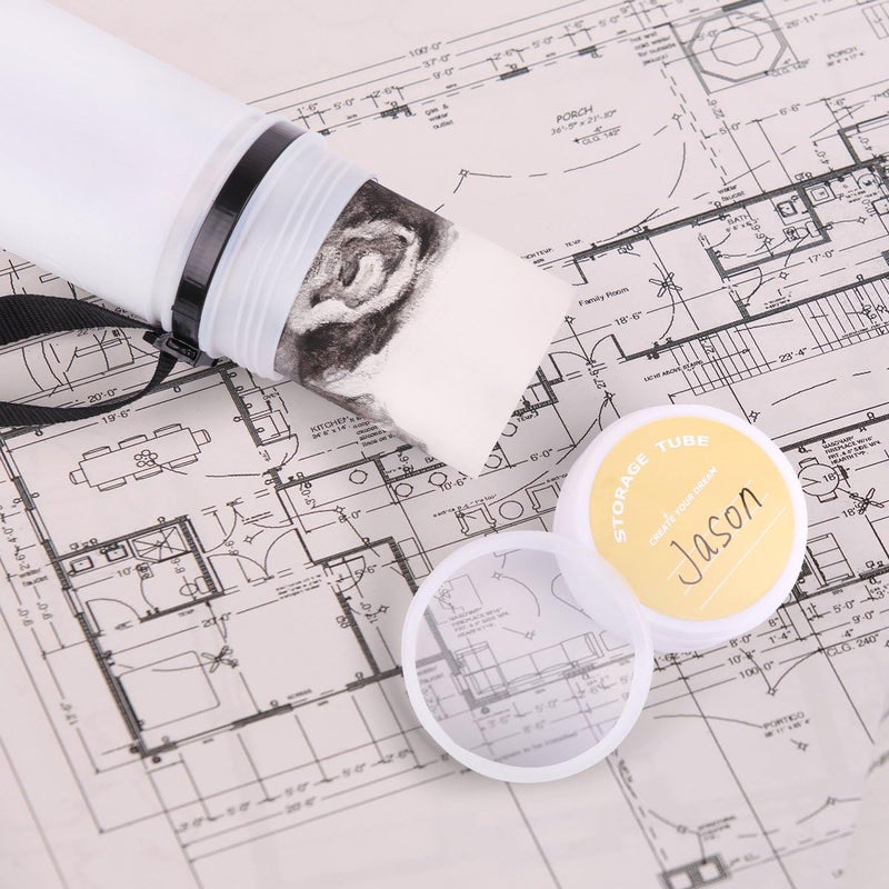 TRANSON Durable Poster Storage Tube with Straps 24"-40" Extendable for Blueprints, Artwork, Maps, Posters Color White - Image 4