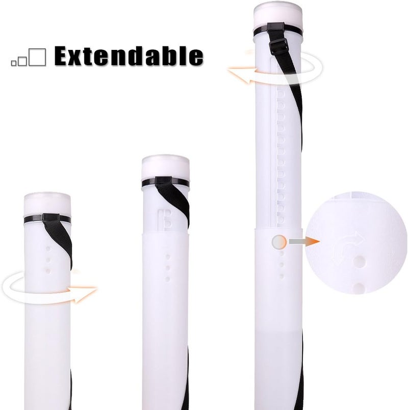 TRANSON Durable Poster Storage Tube with Straps 24"-40" Extendable for Blueprints, Artwork, Maps, Posters Color White - Image 3