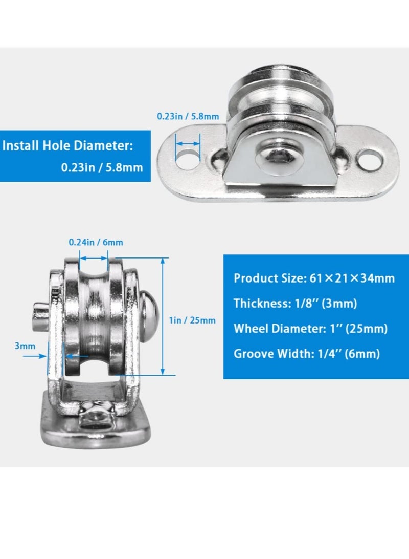 Heavy Duty Silent Pulley Block Set of 2 for 176 lb Load Capacity Ideal for DIY Projects and Material Handling Wall Ceiling Mount