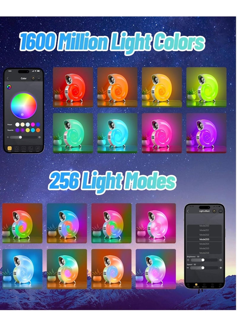 مكبر صوت بلوتوث مع أضواء LED للشحن وساعة منبه بلوتوث ومكبر صوت وإضاءة بجانب السرير لغرفة النوم والمكتب باللون الأبيض - Image 5