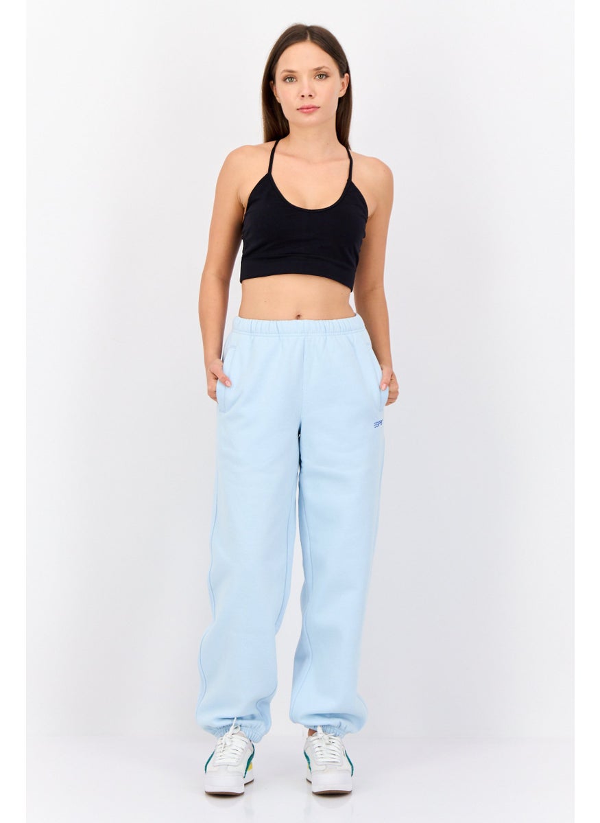 ESPRIT - Women Regular Fit Brand Logo Sweatpants, Pastel Blue - Image 1
