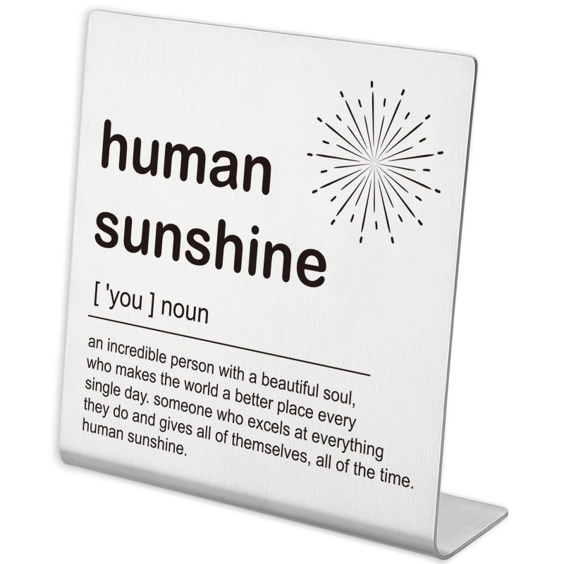 YODOCAMP Human Sunshine Desk Decor Gifts for Teacher Friends Inspirational Quotes Definition Plaques for Women Coworker Uplifting Appreciation Gifts for Doctor Nurse Mom Aunt Sister Daughter Desk Signs - Image 1