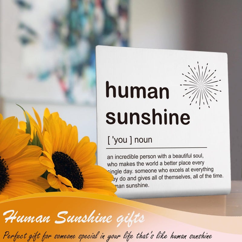 YODOCAMP Human Sunshine Desk Decor Gifts for Teacher Friends Inspirational Quotes Definition Plaques for Women Coworker Uplifting Appreciation Gifts for Doctor Nurse Mom Aunt Sister Daughter Desk Signs - Image 2