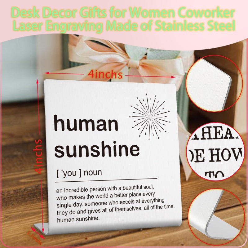 YODOCAMP Human Sunshine Desk Decor Gifts for Teacher Friends Inspirational Quotes Definition Plaques for Women Coworker Uplifting Appreciation Gifts for Doctor Nurse Mom Aunt Sister Daughter Desk Signs - Image 5