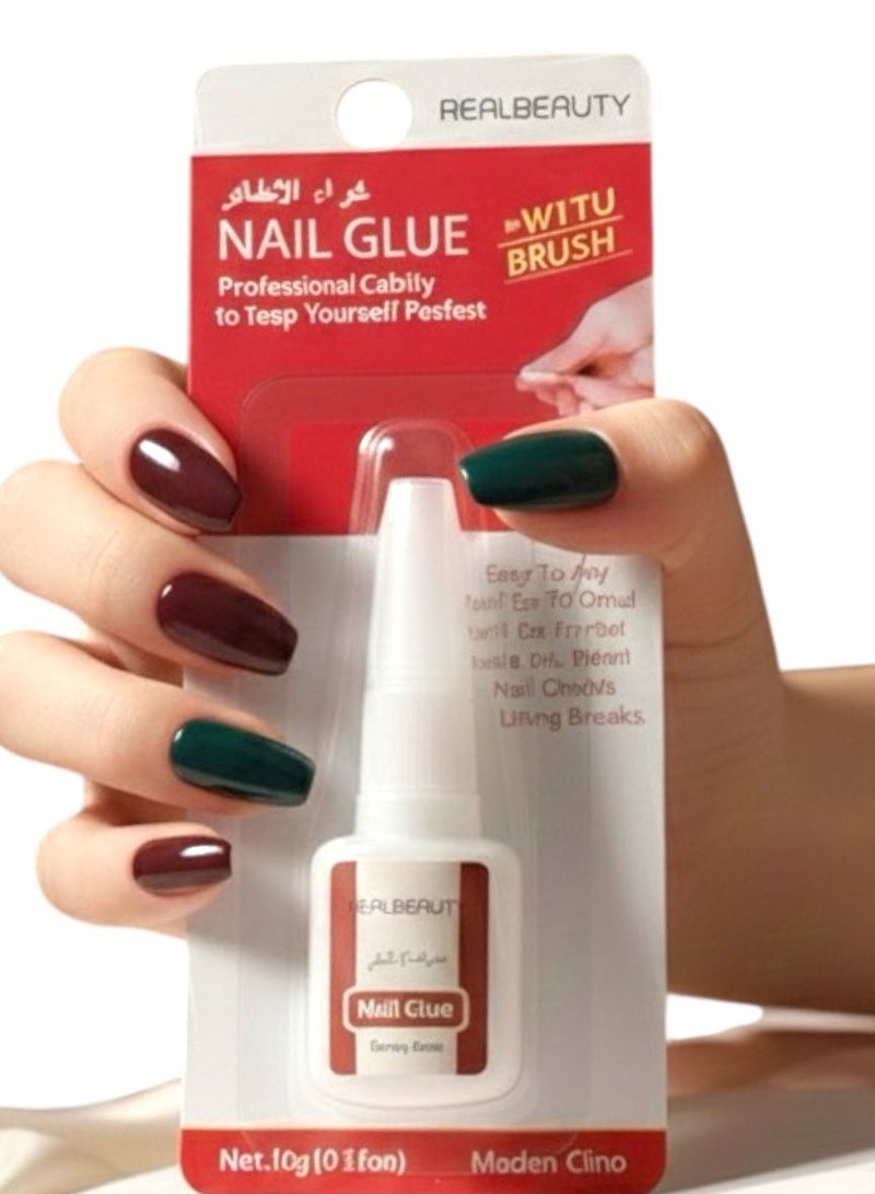 REAL BEAUTY GEL NAILGLUE CLEAR BRUSH-ON