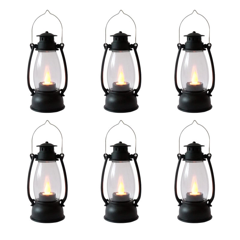 Reperla Mini Lanterns 12Pcs LED Small Lanterns Decorative Indoor Outdoor Hanging Lantern Decorative Candle Lanterns Farmhouse Decor for Weddings Western Camping Party Halloween Christmas Decorations