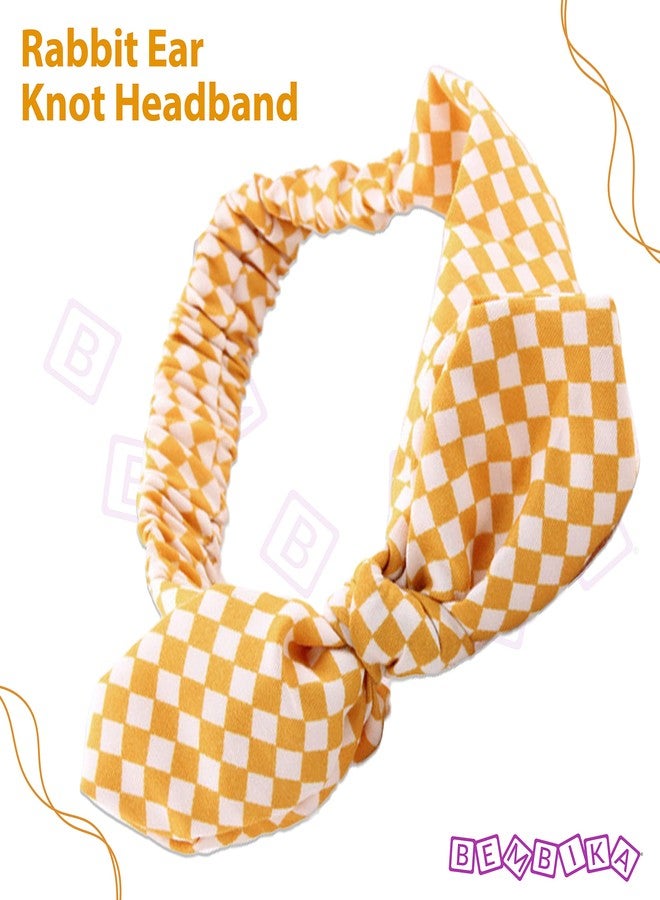 Bembika Printed Bow Headband For Baby Girl Hair Accessories For Girls Baby Headband Yellow - Image 2