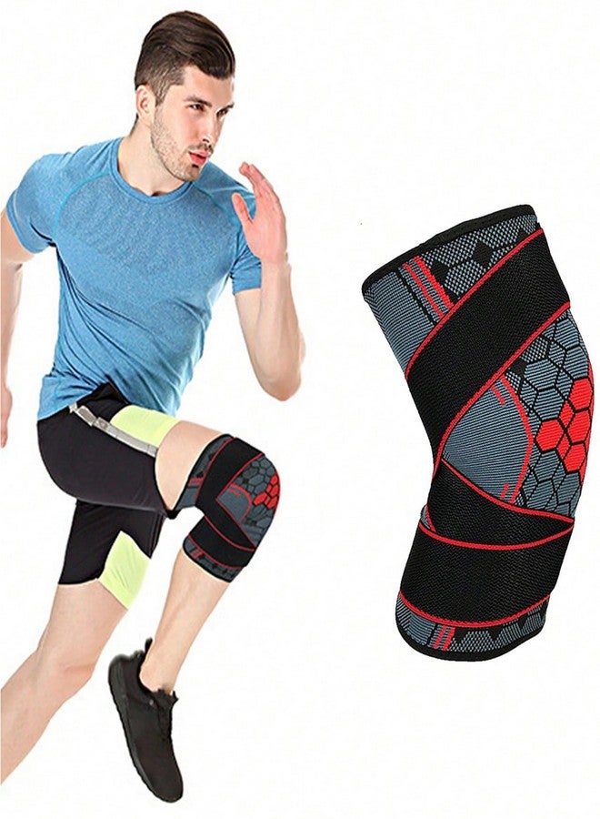 Kobo Nylon Knee Caps With Straps For Women&Men Knee Support Knee Cap For Men Knee Pain Knee Support For Women Knee Brace For Knee Pain Relief Products Knee Guard/Knee Pads For Women Red/L (Imported) - Image 2