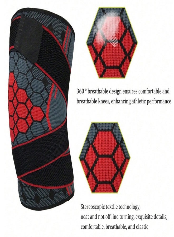 Kobo Nylon Knee Caps With Straps For Women&Men Knee Support Knee Cap For Men Knee Pain Knee Support For Women Knee Brace For Knee Pain Relief Products Knee Guard/Knee Pads For Women Red/L (Imported) - Image 3