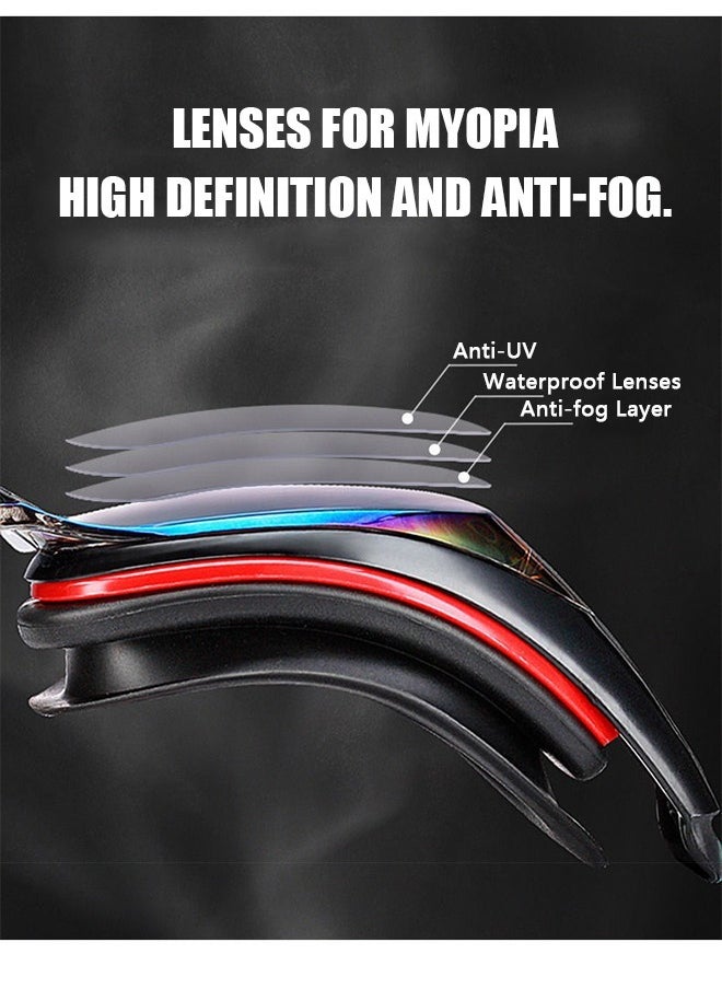 Beyond - 5-In-1 Swim Goggles And Cap Set Anti Fog Swimming Glasses for Adult (BlacK) - Image 1