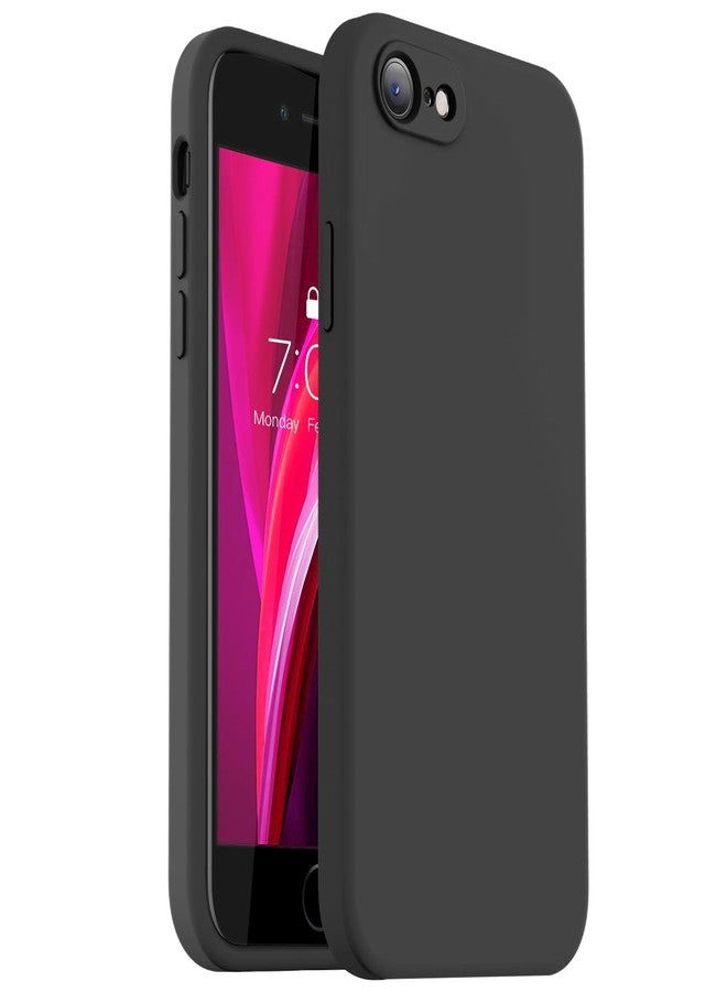 Vooii for iPhone SE Case 2022/3rd/2020,iPhone 8/7 Case, Upgraded Liquid Silicone with [Flat Edges] [Camera Protection] [Soft Anti-Scratch Microfiber Lining] Phone Case for iPhone SE - Black - Image 1