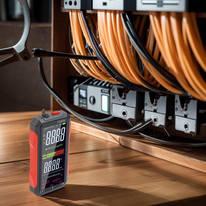 FS899L مقياس رقمي متعدد الوظائف 6000 عد قيم حقيقية RMS قابل للشحن عبر منفذ USB C بشاشة خلفية مقاس 4.8 بوصة - Image 5