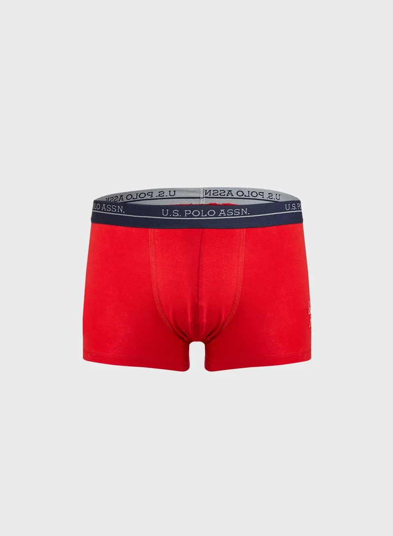 U.S. Polo Assn. 3 Pack Assorted Logo Band Trunks