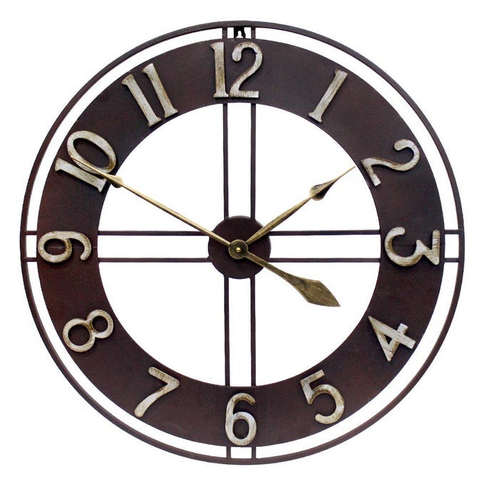 LARGE WALL CLOCK 30 INCHES PURE METAL RETRO HEAVY DUTY LARGE DECORATIVE DECOR FOR HOME LIVING ROOM FARMHOUSE