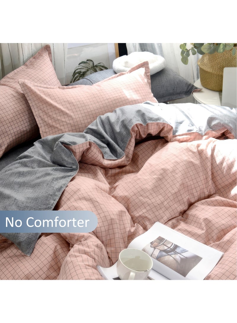 لففا طقم غطاء لحاف مكون من 4 قطع، طقم غطاء لحاف من الألياف الدقيقة فائقة النعومة مع سحاب إغلاق، طقم فراش قطني مع 2 غطاء وسادة (220 × 240 سم) - Image 3