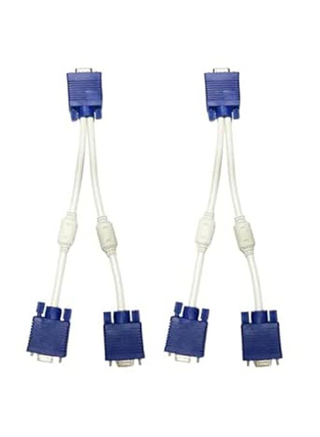 VGA Splitter Cable 1 Male to 2 Female 0.3 Meter Dual Monitor Display Adapter - Image 1