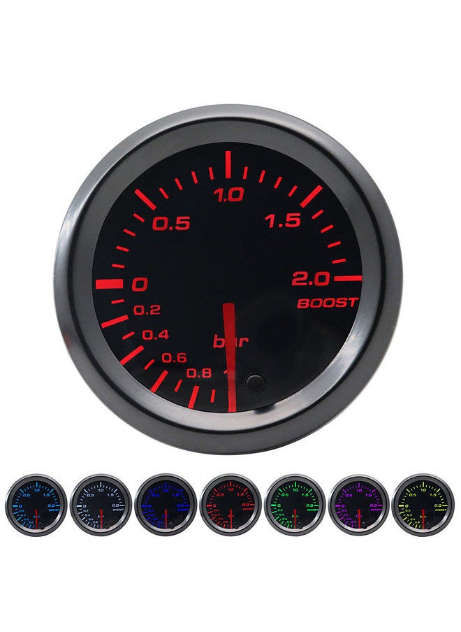 Generic - Gauge Meter Kit 52mm Diameter Smoked Lens GlowShift Tinted 7 Color LED BAR Boost Gauge - Image 1