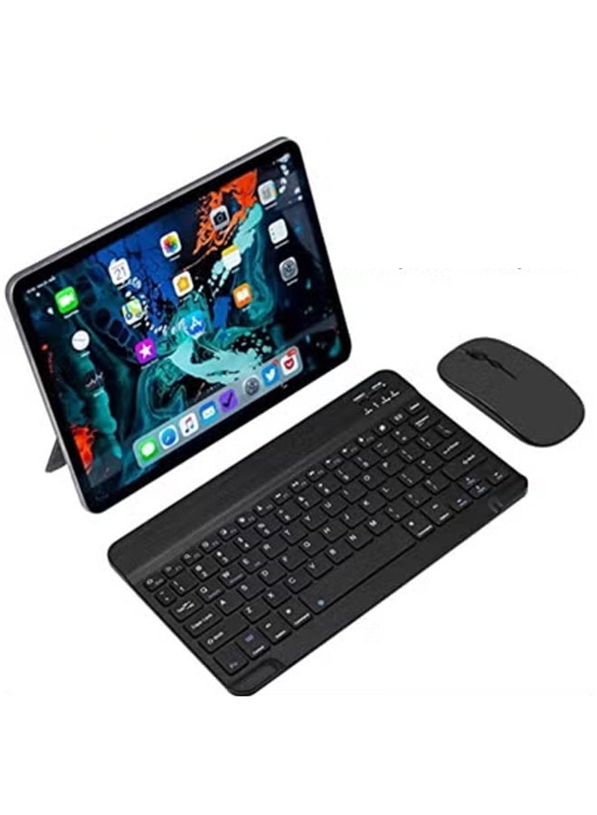 TIGER Ultra-Slim Bluetooth Keyboard and Mouse Combo – Rechargeable Portable Wireless Set for iPad, iPhone (iOS 13+), Android, Windows Tablets, Smartphones & Laptops | Compact, Quiet Typing, Long Battery Life – Black - Image 1