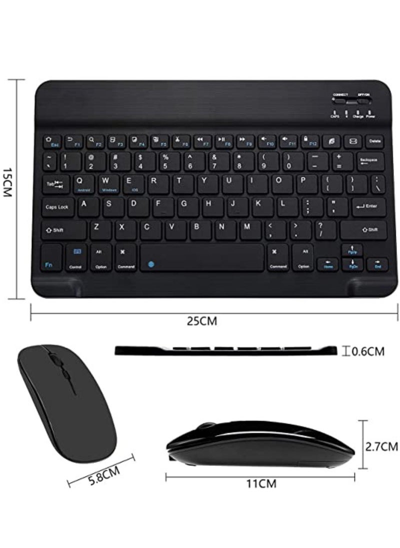 ELTRAZONE Ultra-Slim Bluetooth Keyboard and Mouse Combo Rechargeable Portable Wireless Keyboard Mouse Set for Apple iPad iPhone iOS 13 and Above Samsung Tablet Phone Smartphone Android Windows (Black)  - Image 4