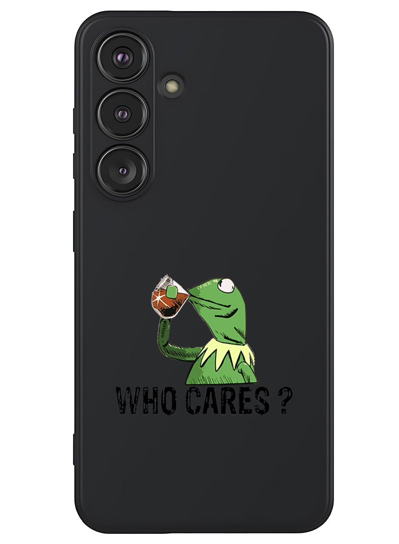Theodor Protective Slim Fit Case Liquid Silicone Cover with Full Body Protection Anti-Scratch Shockproof Case For Samsung Galaxy S25 (Black) - Who cares black - Image 1