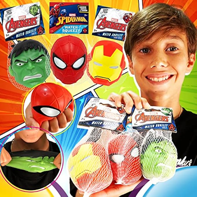 Ja-Ru Marvel Avengers Stretchy Squishy Stress Ball. Superheroes Hulk Spiderman & Iron Man Stretchy Fidget Toy Hand Therapy Birthday Toy Supplies for Kids. Stocking Stuffers (Spiderman Stress Ball, 1) - Image 3