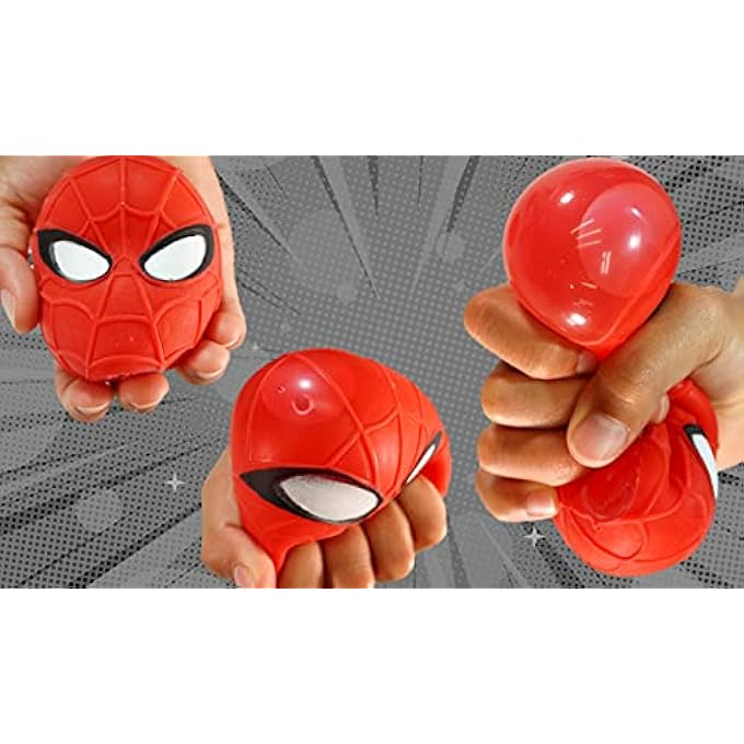 Ja-Ru Marvel Avengers Stretchy Squishy Stress Ball. Superheroes Hulk Spiderman & Iron Man Stretchy Fidget Toy Hand Therapy Birthday Toy Supplies for Kids. Stocking Stuffers (Spiderman Stress Ball, 1) - Image 2
