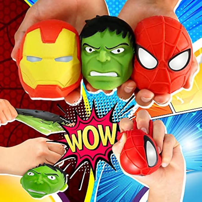 Ja-Ru Marvel Avengers Stretchy Squishy Stress Ball. Superheroes Hulk Spiderman & Iron Man Stretchy Fidget Toy Hand Therapy Birthday Toy Supplies for Kids. Stocking Stuffers (Spiderman Stress Ball, 1) - Image 4