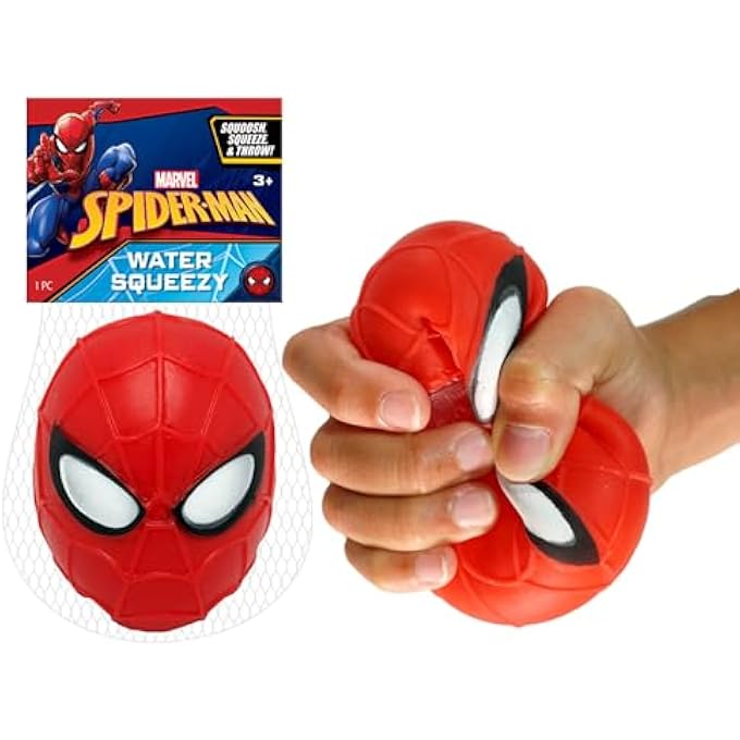 Ja-Ru Marvel Avengers Stretchy Squishy Stress Ball. Superheroes Hulk Spiderman & Iron Man Stretchy Fidget Toy Hand Therapy Birthday Toy Supplies for Kids. Stocking Stuffers (Spiderman Stress Ball, 1) - Image 1