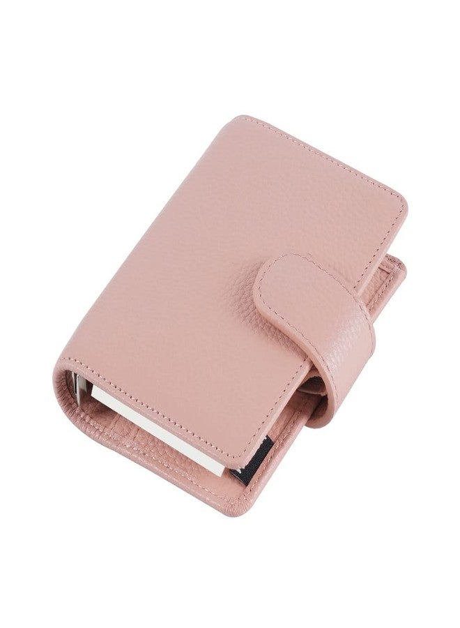 Moterm A8 Regular Rings Planner - Genuine Leather Binder Organizer Wallet (Pebbled-Dusty Rose, 15mm Ring) - Image 1
