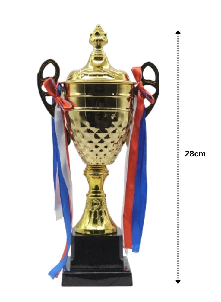 Spall Set of 3 Gold Iron Metal Trophy Cups – 35cm, 31cm, 28cm | Premium Awards for Sports Events, Championships, Football Leagues & Team Collaboration - Image 4