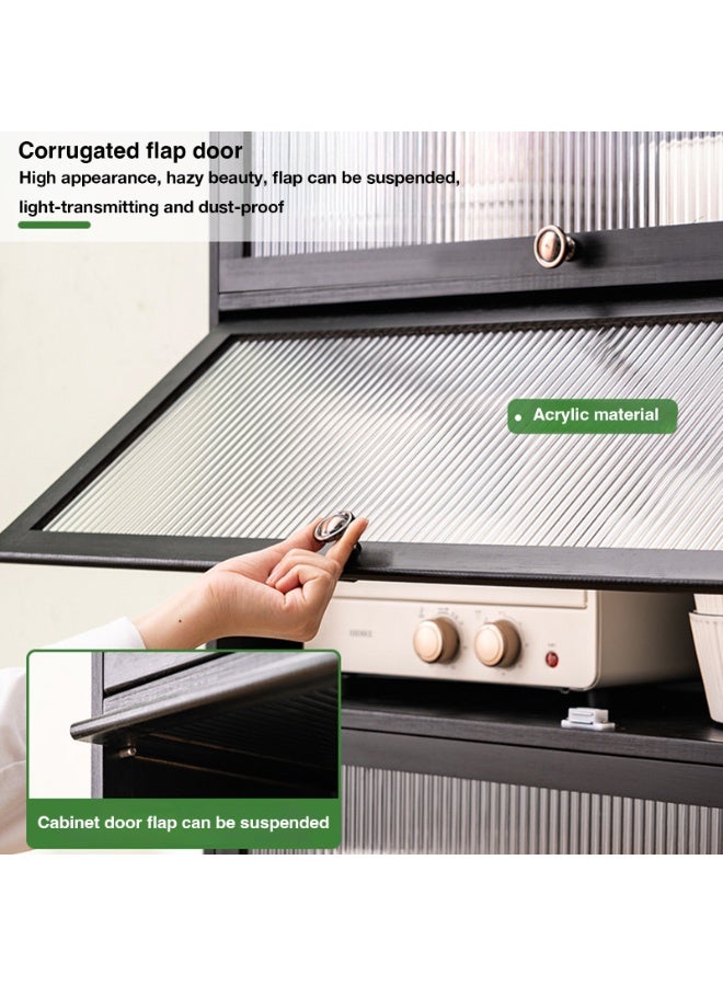 هيكسدريم خزانة تخزين مطبخ بخمس طبقات، حامل ميكروويف بأبواب قابلة للطي، رف خبازين مستقل للمطبخ، لغرفة الطعام وغرفة المعيشة والدراسة - Image 4