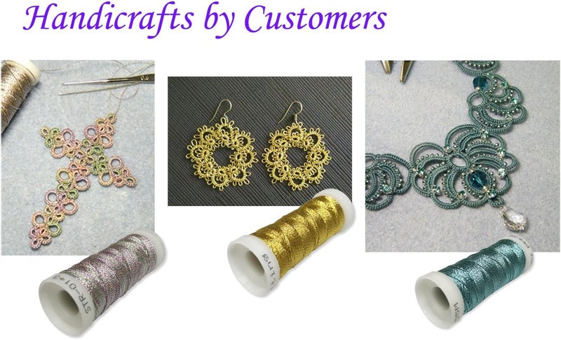 simthread 6 Colors 3-Ply Metallic Shuttle Tatting Yarn 50 Meters Each for Shuttle Tatting Jewellery lacemaking #1 - Image 3