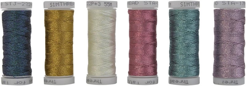 simthread 6 Colors 3-Ply Metallic Shuttle Tatting Yarn 50 Meters Each for Shuttle Tatting Jewellery lacemaking #1 - Image 1