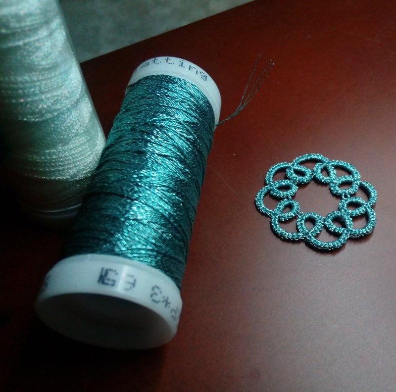 simthread 6 Colors 3-Ply Metallic Shuttle Tatting Yarn 50 Meters Each for Shuttle Tatting Jewellery lacemaking #1 - Image 2