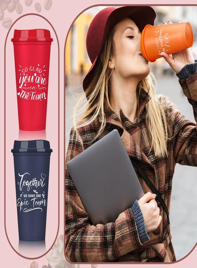 Pickmesh 15 Pcs Plastic Coffee Cups with Lids 16 oz Inspirational Travel Mug Thank You Tumbler Appreciation Team Gifts for Employees Coworker Teacher Colleague Birthdays Gifts (Multicolor) - Image 3