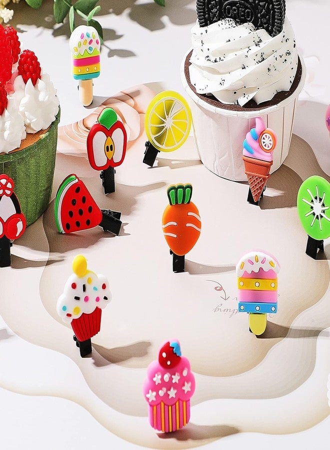 kapimo 50 Pcs Mix Hair Clips for Girls Kids Fancy Cute Hair Accessories Hairclips Patterns Cartoon Fruit Bow (Multicolor) - Image 4