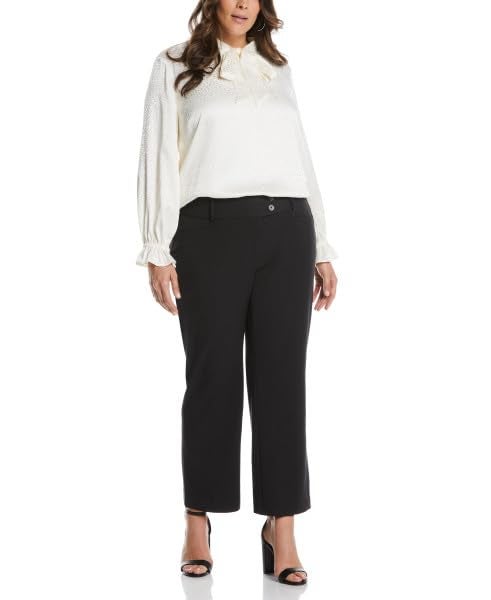 Rafaella Women's Plus Size Gabardine Bootcut Dress Curvy Fit Pants - Image 3