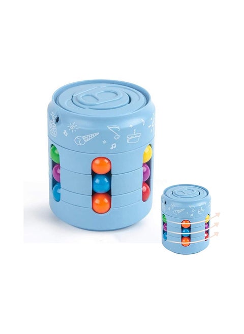 Rotating Magic Bean Cube Toy, Fingertip Gyro Toy Spinner Puzzle Creativity Decompression Games Finger Games, Blue