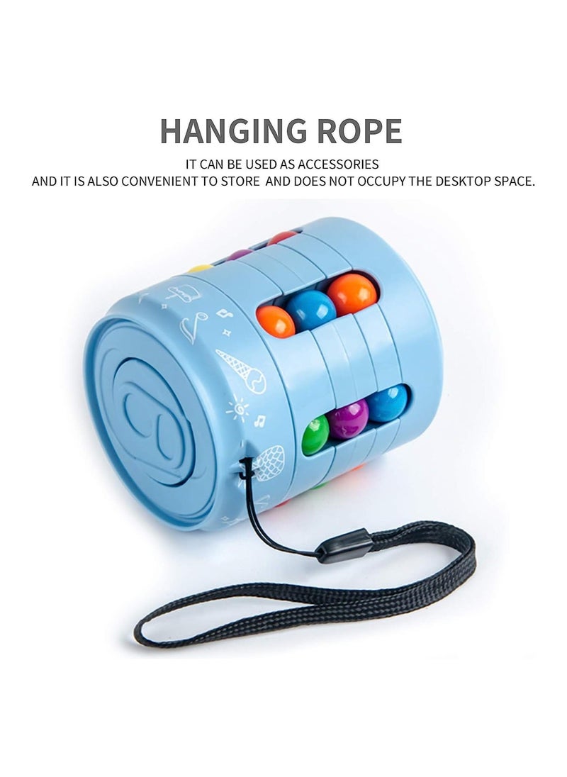 Y&D - Rotating Magic Bean Cube Toy, Fingertip Gyro Toy Spinner Puzzle Creativity Decompression Games Finger Games, Blue - Image 1